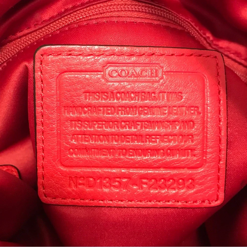 Coach Park Red Pebble Leather Hobo Shoulder Bag